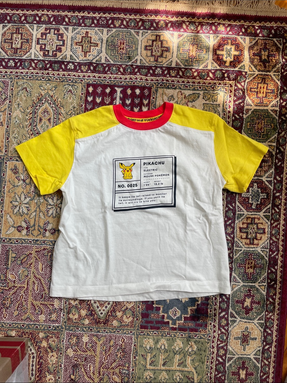 Pikachu Graphic Raglan Tee - Yellow & White Kids Shirt
